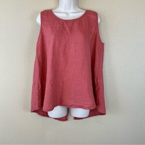 pure venice linen button back tank